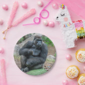Gorilla auf der Zoompapierplatte Pappteller (Party)
