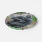 Gorilla auf der Zoompapierplatte Pappteller (Schrägansicht)