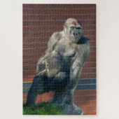 Gorilla auf einem Felsen Puzzle (Vertikal)
