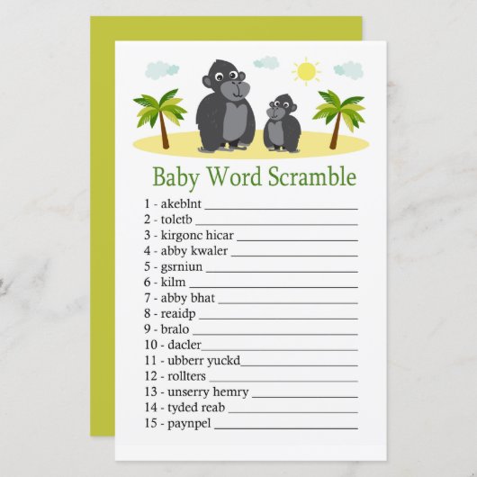 Gorilla Baby Wortspiel (Vorne/Hinten)