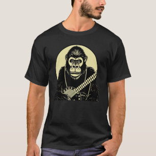 Gorilla Banjo Picker Vintage Achtziger Jahre Musik T-Shirt