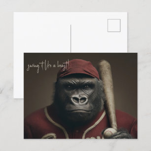Gorilla Baseball Player Postkarte