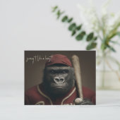 Gorilla Baseball Player Postkarte (Stehend Vorderseite)