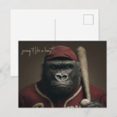 Gorilla Baseball Player Postkarte (Vorne/Hinten)