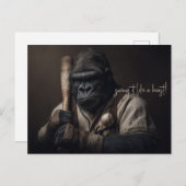 Gorilla Baseball Player Postkarte (Vorne/Hinten)