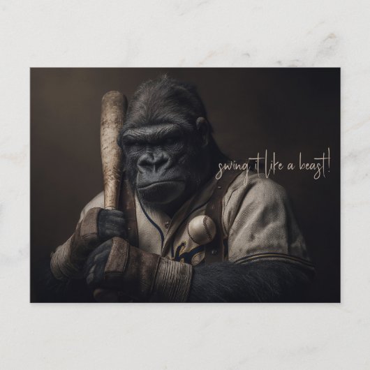 Gorilla Baseball Player Postkarte (Vorderseite)