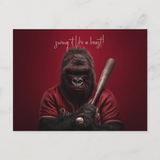 Gorilla Baseball Player Postkarte (Vorderseite)
