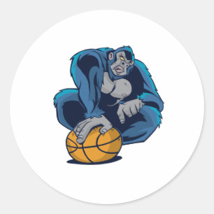 Gorilla Basketball Runder Aufkleber