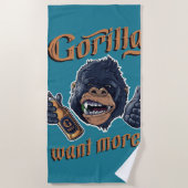 Gorilla Beer Beach Handtuch (Vorderseite)
