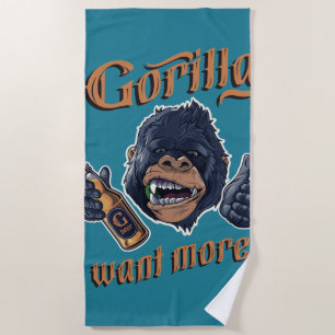Gorilla Beer Beach Handtuch