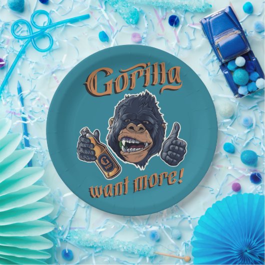 Gorilla Beer Paper Plate Pappteller (Party)