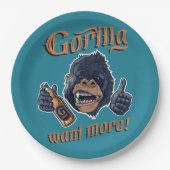 Gorilla Beer Paper Plate Pappteller (Vorderseite)