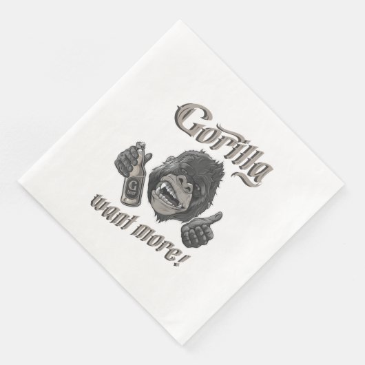 Gorilla Beer White Paper Napkin Serviette (Ecke)