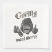 Gorilla Beer White Paper Napkin Serviette (Vorderseite)