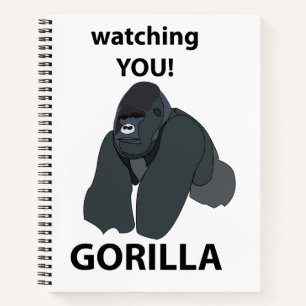Gorilla beobachtet dich Lustiger Gorilla Notizblock