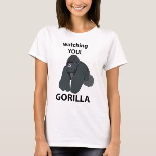 Gorilla beobachtet dich Lustiger Gorilla T-Shirt