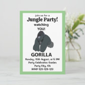 Gorilla beobachtet euch den Funny Gorilla Einladung (Stehend Vorderseite)