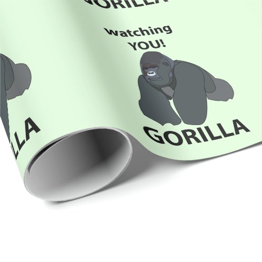 Gorilla beobachtet euch den Funny Gorilla Geschenkpapier (Rolleneckpunkt)