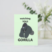 Gorilla beobachtet euch den Funny Gorilla Postkarte (Stehend Vorderseite)