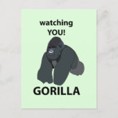 Gorilla beobachtet euch den Funny Gorilla Postkarte (Vorderseite)