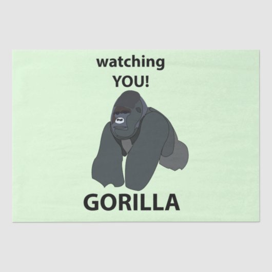 Gorilla beobachtet euch den Funny Gorilla Seidenpapier (Vorderseite)