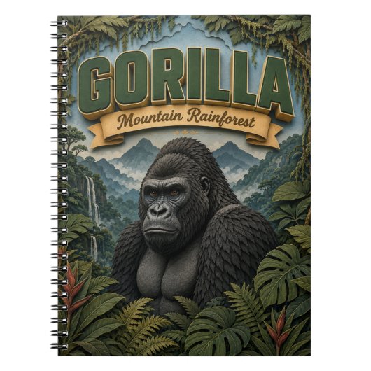 Gorilla-Bergregenwald POPCUT Notizblock (Vorderseite)