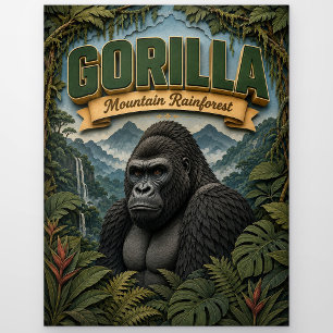 Gorilla-Bergregenwald POPCUT Postkarte