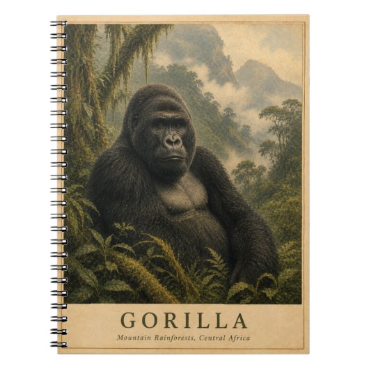 Gorilla-Bergregenwald VINTAGE Notizblock (Vorderseite)