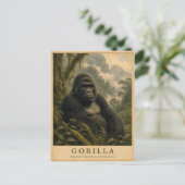 Gorilla-Bergregenwald VINTAGE Postkarte (Stehend Vorderseite)