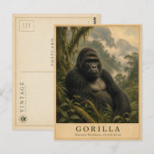Gorilla-Bergregenwald VINTAGE Postkarte (Vorne/Hinten)