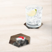 Gorilla Biddy in einem Weihnachtshut Untersetzer (Vor Ort)