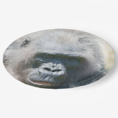 Gorilla Biddy's Silver Glow in der Sonne Pappteller (Schrägansicht)