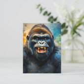 Gorilla Big Smile Postkarte (Stehend Vorderseite)