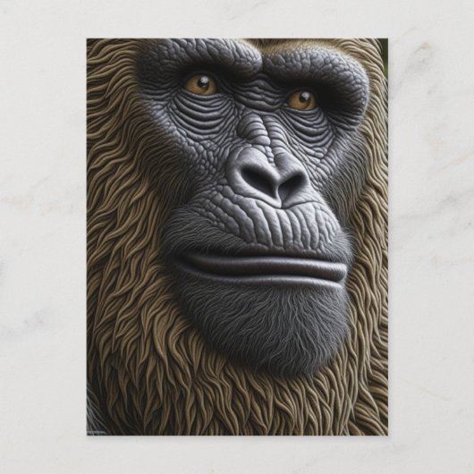 Gorilla, Bigfoot oder Sasquatch Behaltend in Touch Postkarte (Vorderseite)
