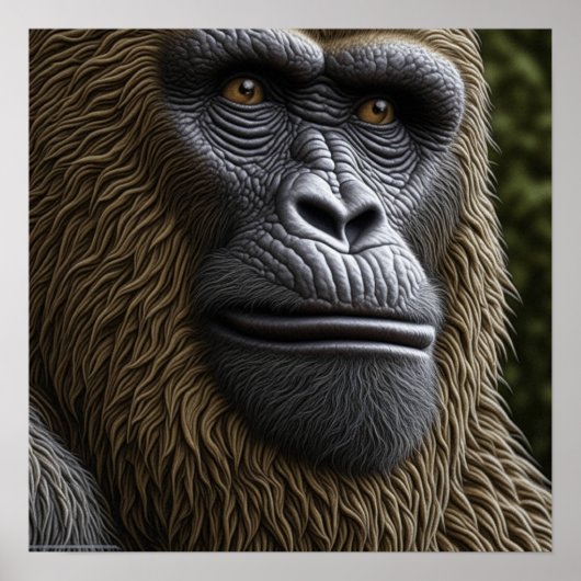 Gorilla, Bigfoot oder Sasquatch Nahaufnahme des Ge Poster (Vorne)