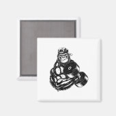 Gorilla Bodybuilder Fitnessstudio Gewichtheben T-S Magnet (Vorderseite/Rückseite)