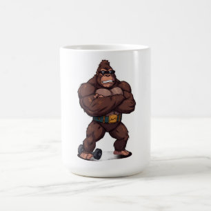 Gorilla Bodybuilder Gewichtheber Pop Art Cartoon Kaffeetasse