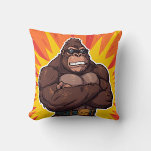 Gorilla Bodybuilder Gewichtheber Pop Art Cartoon Kissen