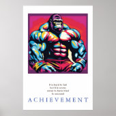 Gorilla Bodybuilder Motivierend Poster (Vorne)