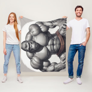 Gorilla Bodybuilder Pop Art Cartoon Zeichnend Fleecedecke