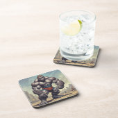 Gorilla Bodybuilder Pop Art Cartoon Zeichnend Getränkeuntersetzer (Rechte Seite)