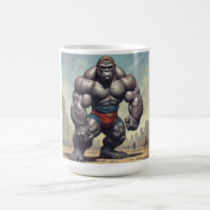 Gorilla Bodybuilder Pop Art Cartoon Zeichnend Kaffeetasse