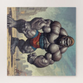 Gorilla Bodybuilder Pop Art Cartoon Zeichnend Puzzle (Horizontal)