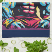 Gorilla Bodybuilder Pop Cartoon Geschirrtuch (Gefaltet)