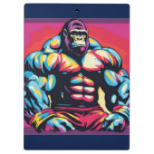 Gorilla Bodybuilder Pop Cartoon Klemmbrett (Rückseite)