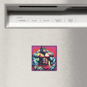 Gorilla Bodybuilder Pop Cartoon Magnet (In Situ (Geschirrspüler))