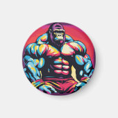 Gorilla Bodybuilder Pop Cartoon Magnet (Vorne)