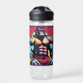 Gorilla Bodybuilder Pop Cartoon Trinkflasche (Vorderseite)