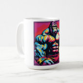 Gorilla Bodybuilder Pop Hebebühnen Cartoon Kaffeetasse (Vorderseite Links)