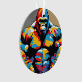 Gorilla Bodybuilder Pop Hebebühnen Cartoon Ornament (Vorderseite)